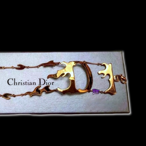 Vintage Christian Dior Flaming โDโ Logo runway XL Logo Bracelet by John Galliano - Picture 7 of 16